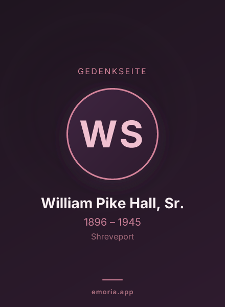 Gedenkportrait von William Pike Hall, Sr.