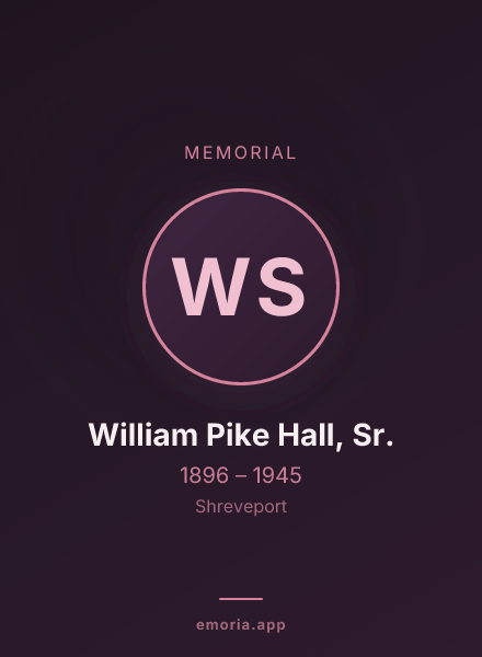 Memorial portrait of William Pike Hall, Sr.
