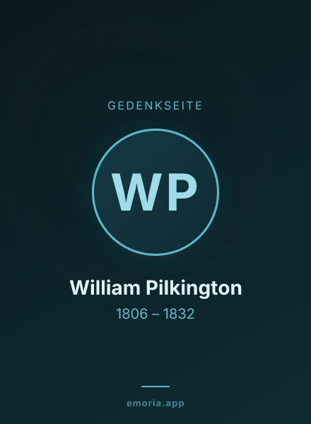 Gedenkportrait von William Pilkington