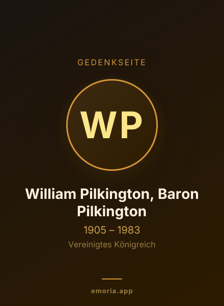 Gedenkportrait von William Pilkington, Baron Pilkington