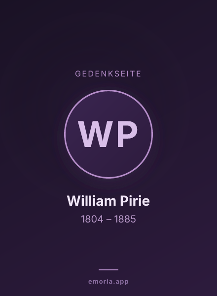 Gedenkportrait von William Pirie