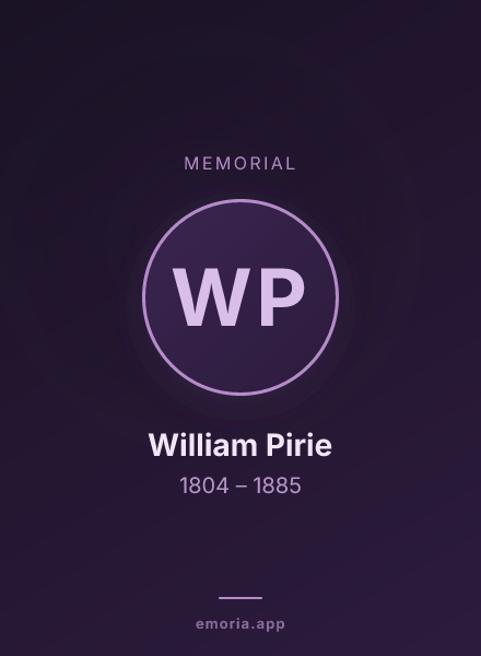 Memorial portrait of William Pirie