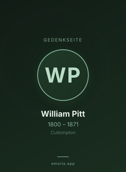 Gedenkportrait von William Pitt