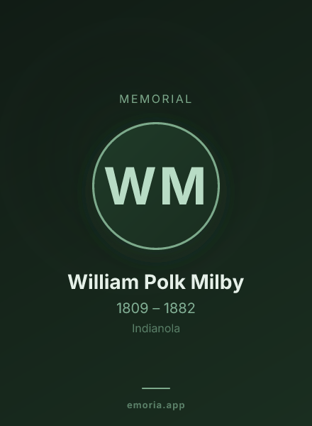 Memorial portrait of William Polk Milby