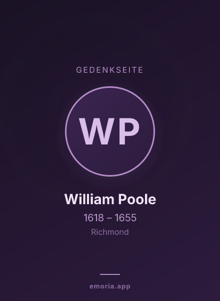 Gedenkportrait von William Poole