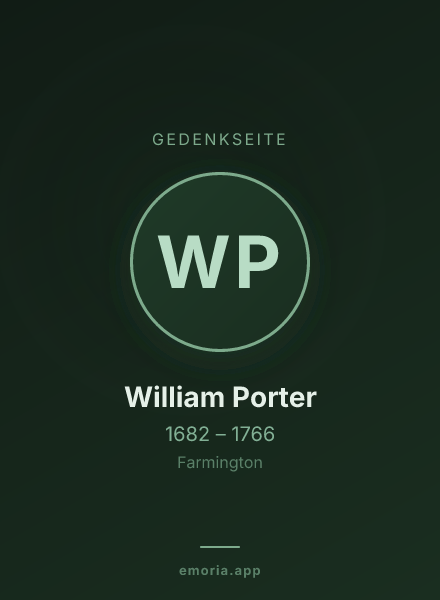 Gedenkportrait von William Porter