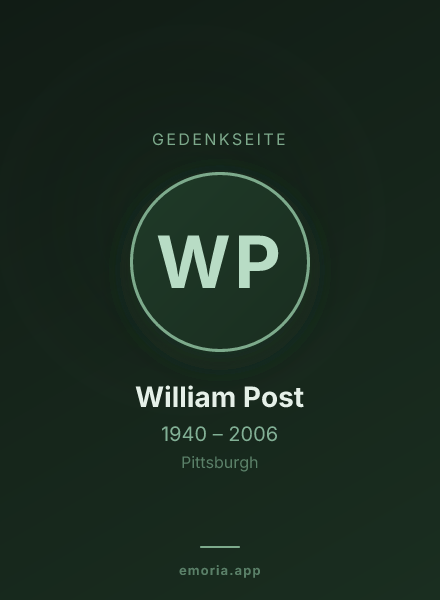 Gedenkportrait von William Post