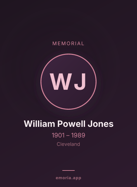 Memorial portrait of William Powell Jones