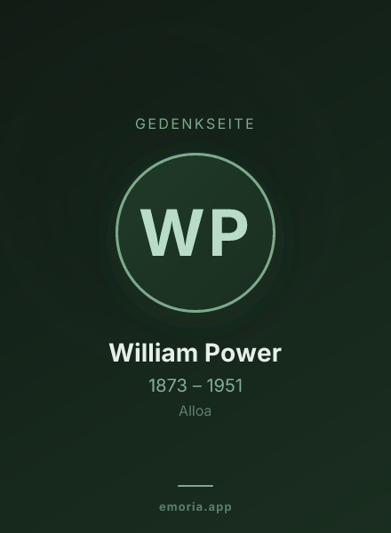 Gedenkportrait von William Power
