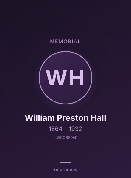 Memorial portrait of William Preston Hall