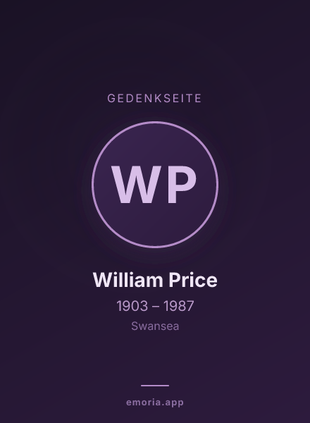 Gedenkportrait von William Price