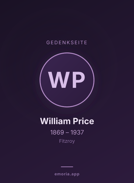 Gedenkportrait von William Price