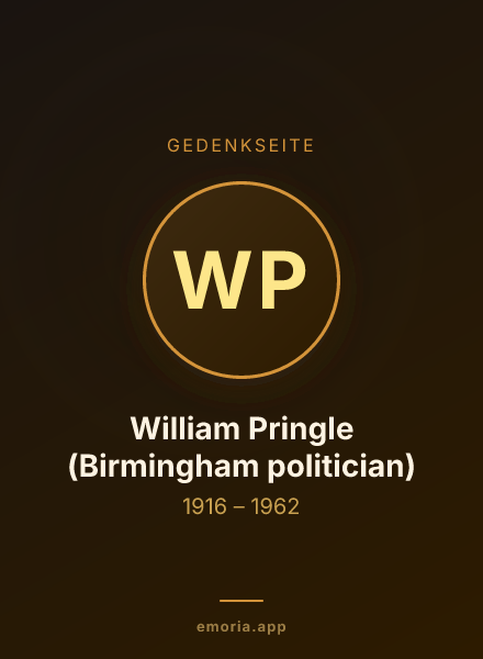 Gedenkportrait von William Pringle (Birmingham politician)