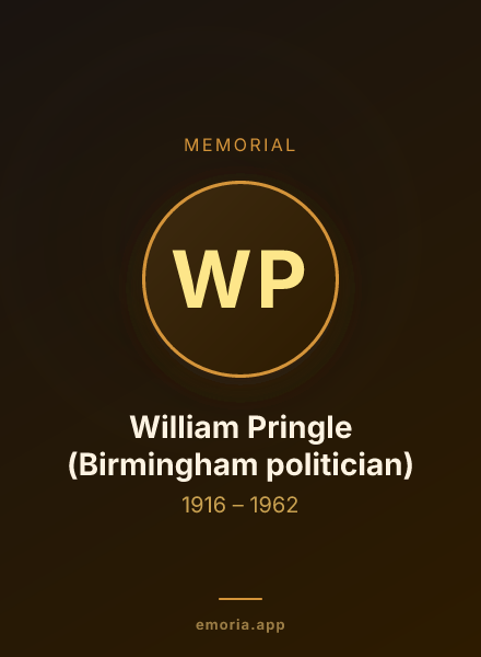 Memorial portrait of William Pringle (Birmingham politician)