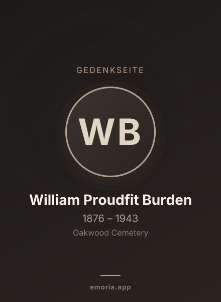 Gedenkportrait von William Proudfit Burden