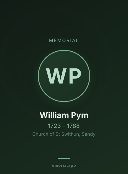 Memorial portrait of William Pym