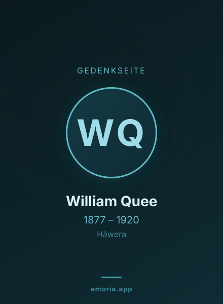 Gedenkportrait von William Quee