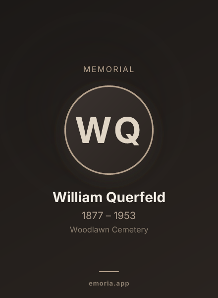 Memorial portrait of William Querfeld
