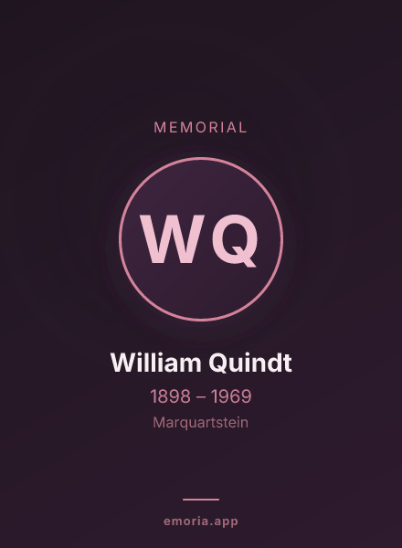 Memorial portrait of William Quindt