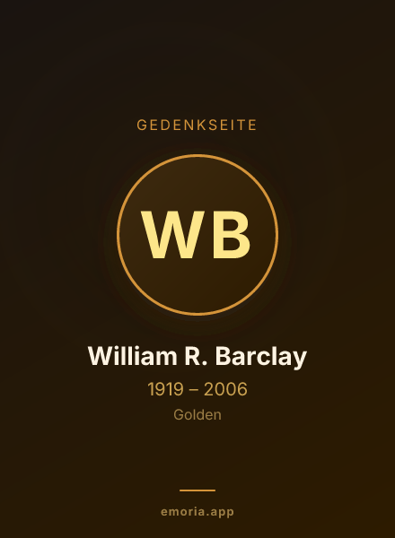 Gedenkportrait von William R. Barclay