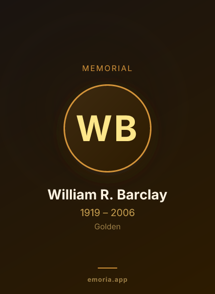 Memorial portrait of William R. Barclay