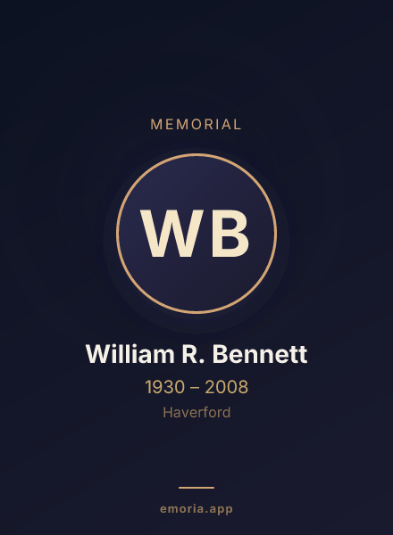 Memorial portrait of William R. Bennett