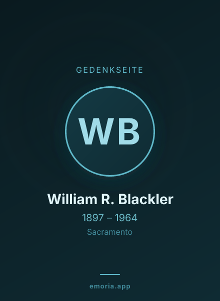 Gedenkportrait von William R. Blackler