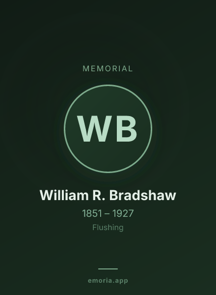 Memorial portrait of William R. Bradshaw