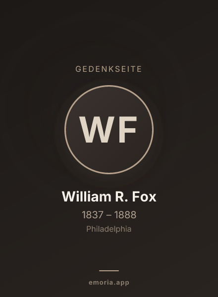 Gedenkportrait von William R. Fox