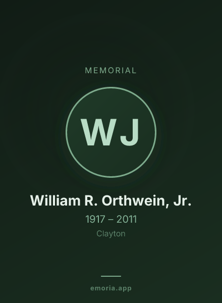 Memorial portrait of William R. Orthwein, Jr.