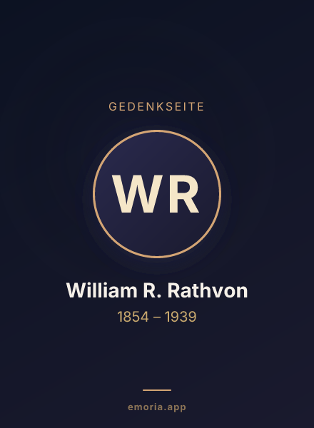 Gedenkportrait von William R. Rathvon