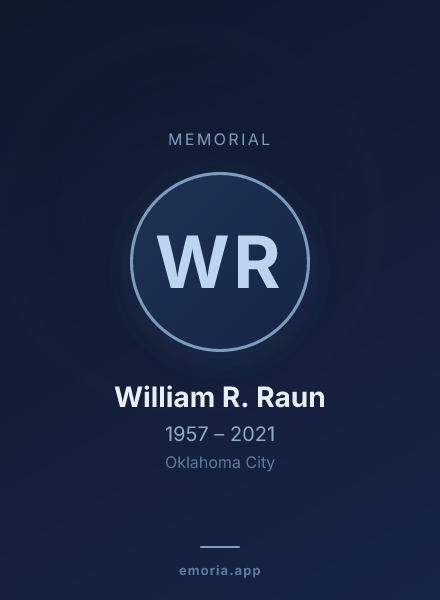 Memorial portrait of William R. Raun