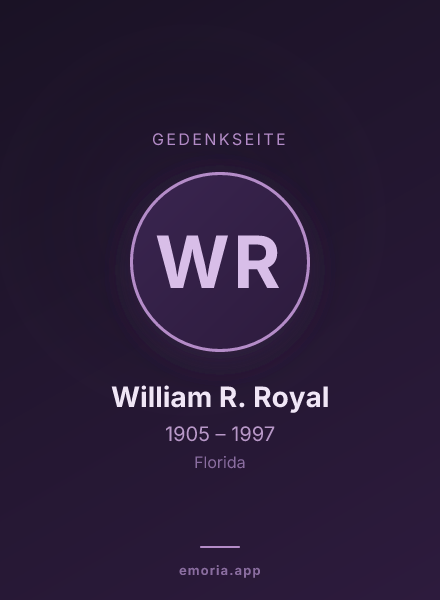 Gedenkportrait von William R. Royal