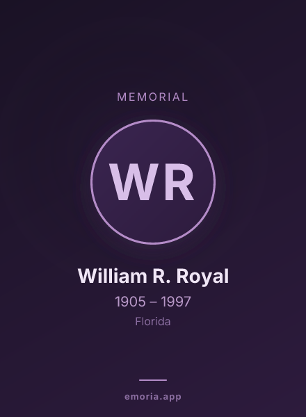 Memorial portrait of William R. Royal