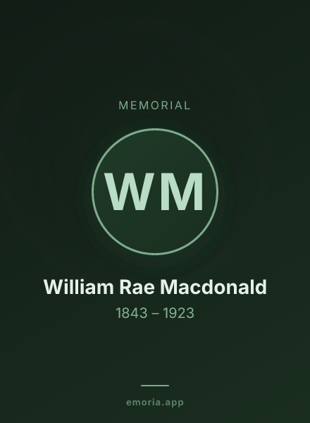 Memorial portrait of William Rae Macdonald