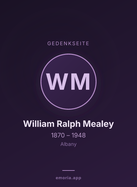 Gedenkportrait von William Ralph Mealey