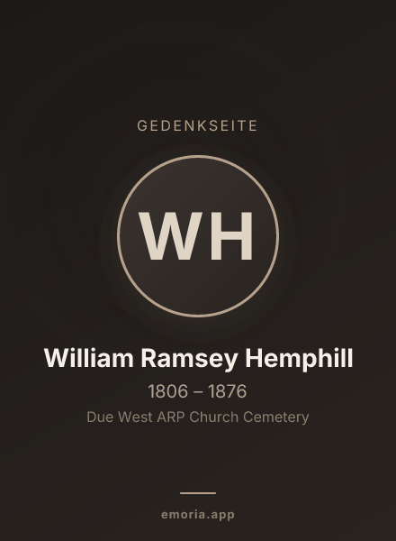 Gedenkportrait von William Ramsey Hemphill