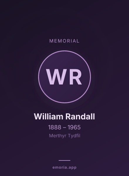 Memorial portrait of William Randall