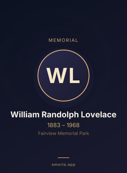 Memorial portrait of William Randolph Lovelace