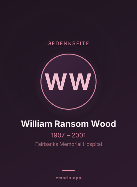 Gedenkportrait von William Ransom Wood