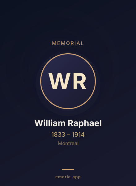 Memorial portrait of William Raphael