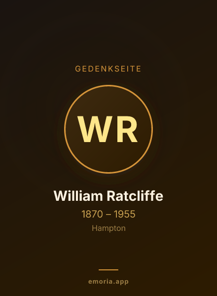 Gedenkportrait von William Ratcliffe