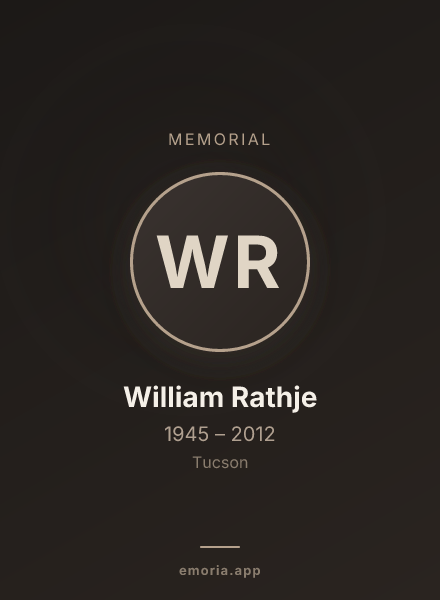 Memorial portrait of William Rathje