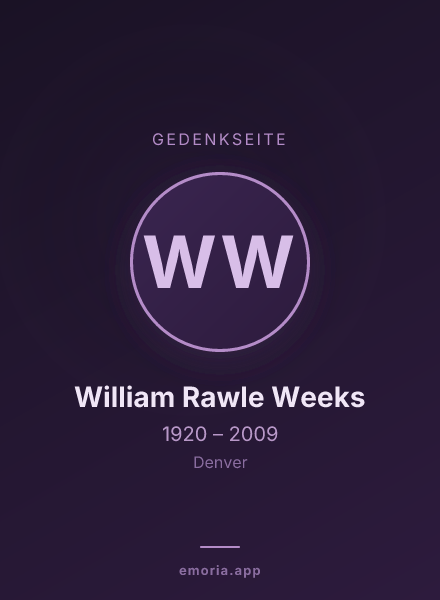 Gedenkportrait von William Rawle Weeks