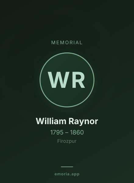 Memorial portrait of William Raynor
