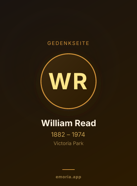 Gedenkportrait von William Read