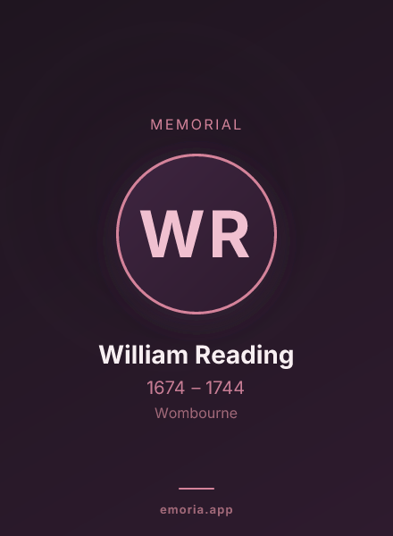 Memorial portrait of William Reading