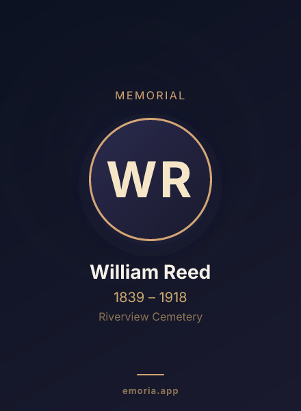 Memorial portrait of William Reed