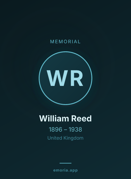 Memorial portrait of William Reed