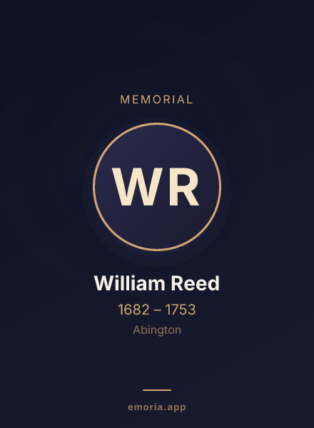 Memorial portrait of William Reed